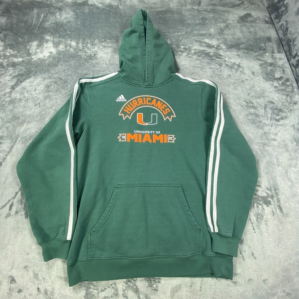 Miami Hurricanes Hoodie Womens Large Green NCAA Football Pullover Sweatshirt